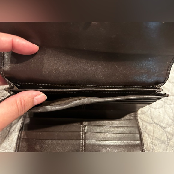 Coach Brown Logo Tri-fold wallet Used - Picture 3 of 10